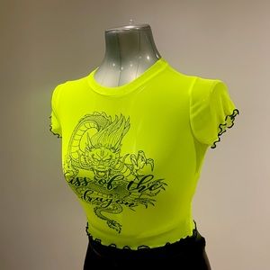 Neon-Green Kiss of the Dragon Top